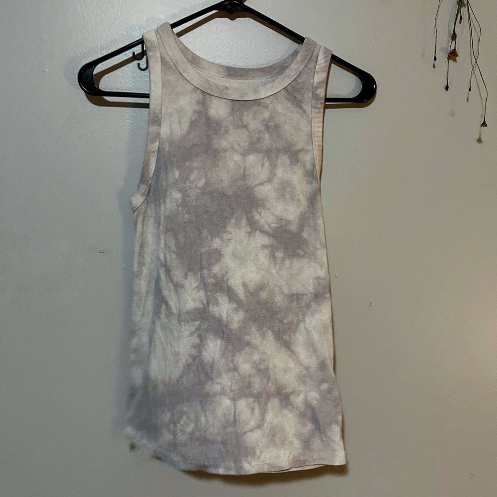 Purple & Cream tie dye tank • M • boho